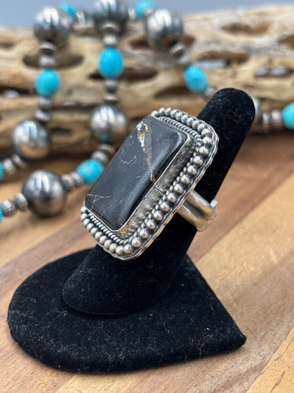 Blackjack #96-3 Adjustable Ring by Gilbert Platero, Navajo