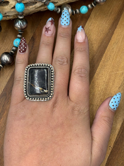 Blackjack #96-3 Adjustable Ring by Gilbert Platero, Navajo