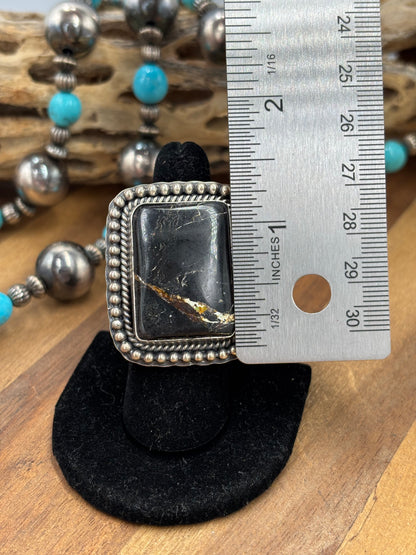 Blackjack #96-3 Adjustable Ring by Gilbert Platero, Navajo