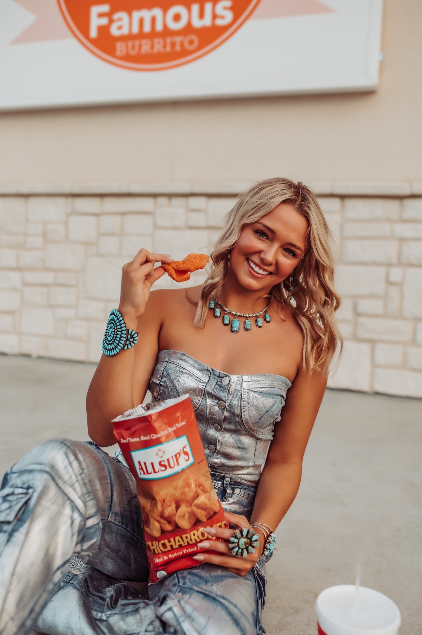 The Y2K Denim Silver Washed Button Up Crop Top