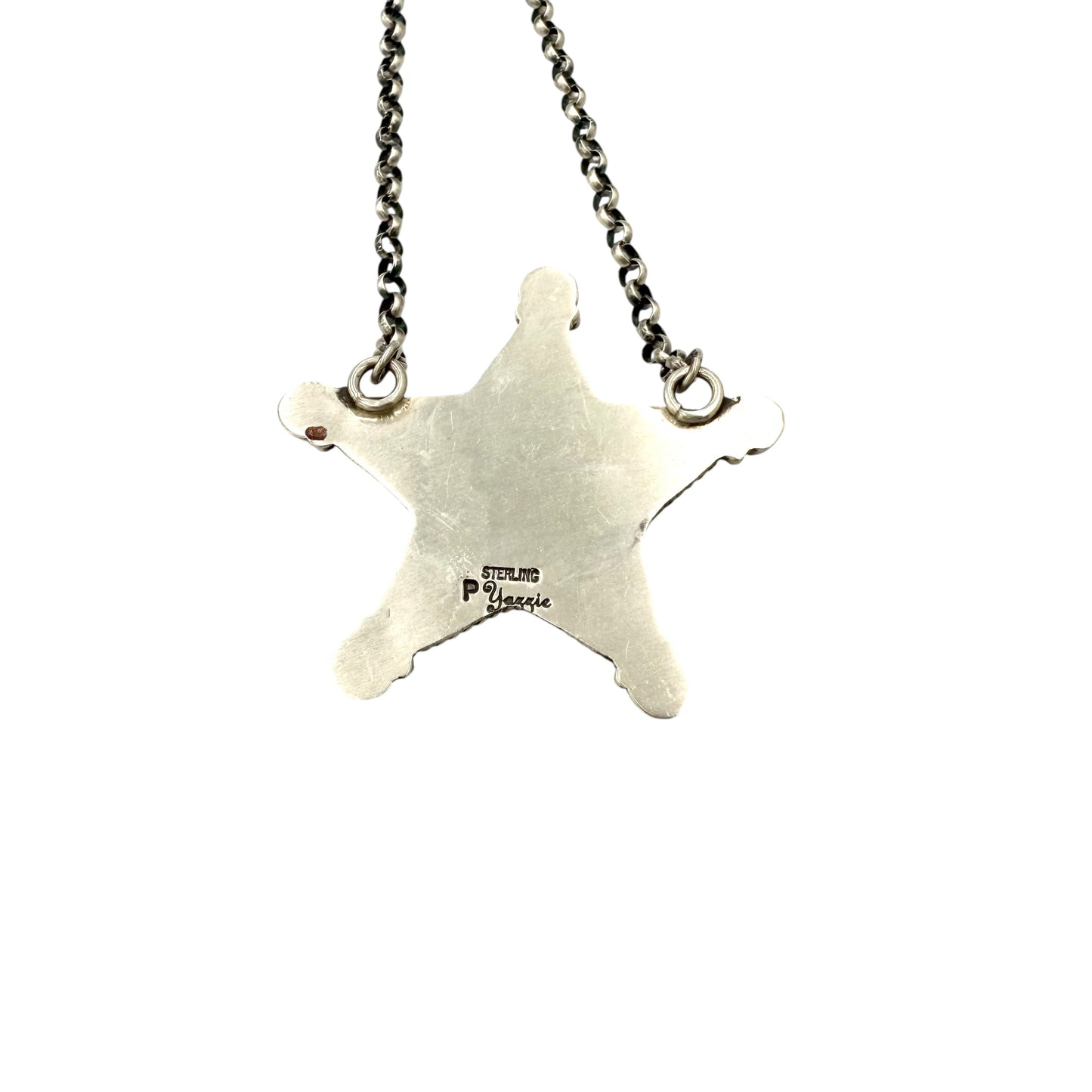 18" Purple Dahlia Star Necklace by P Yazzie