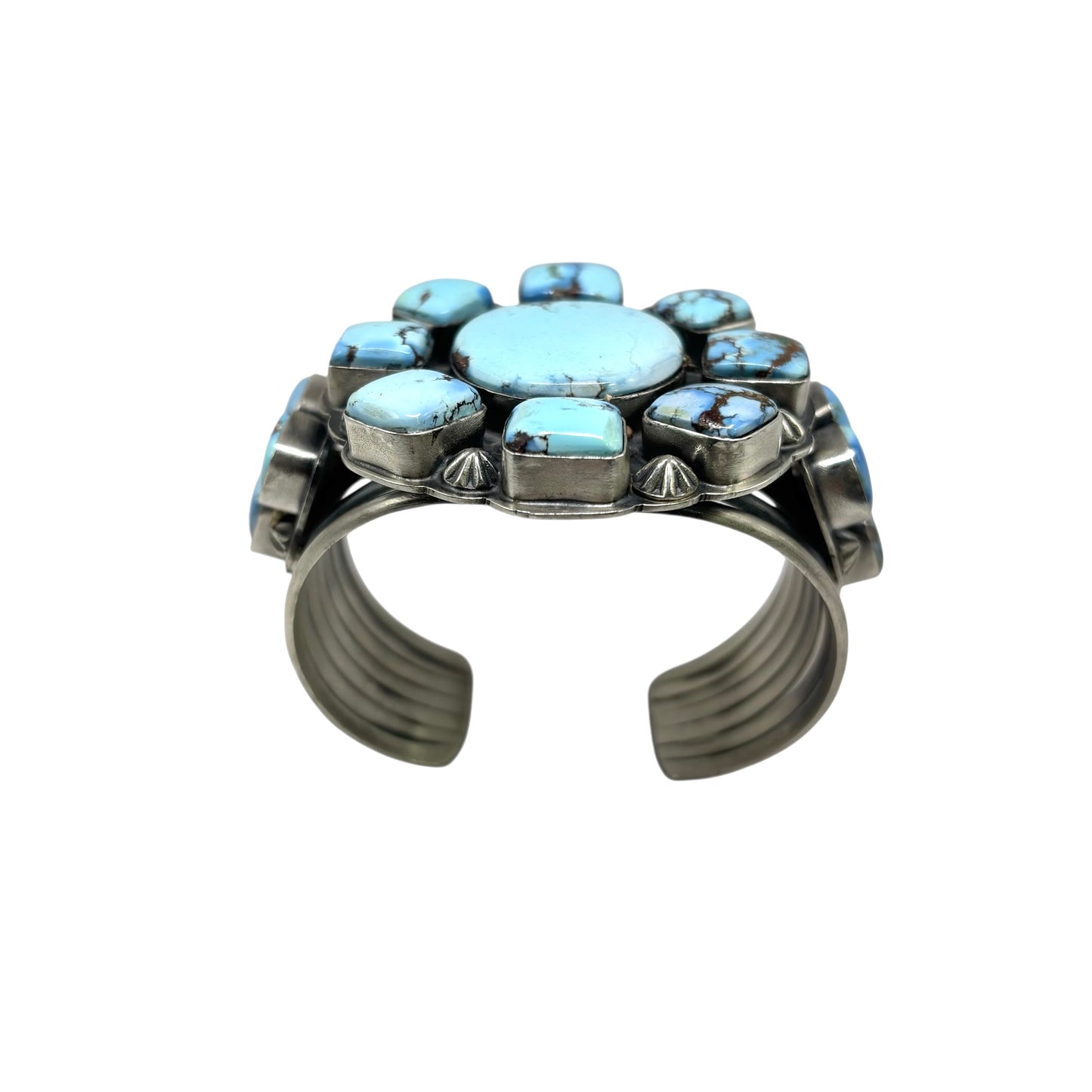 Golden Hills Turquoise Cluster Cuff by Gabriel Jurado, Mexican