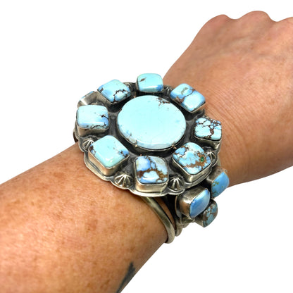 Golden Hills Turquoise Cluster Cuff by Gabriel Jurado, Mexican