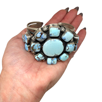 Golden Hills Turquoise Cluster Cuff by Gabriel Jurado, Mexican