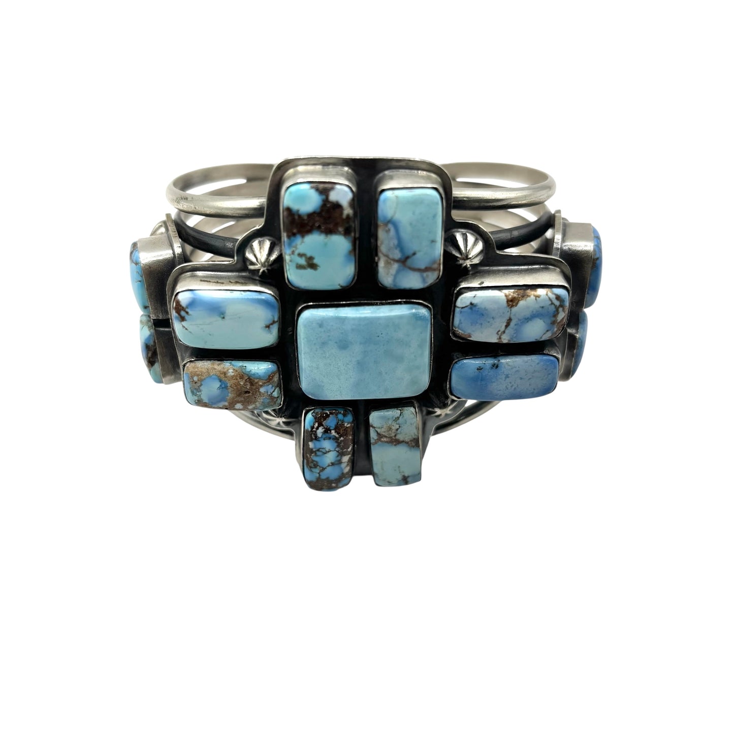 Golden Hills Turquoise Cross Cluster Cuff by Gabriel Jurado, Mexican