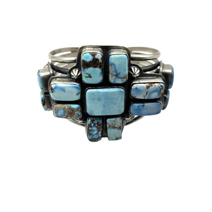 Golden Hills Turquoise Cross Cluster Cuff by Gabriel Jurado, Mexican