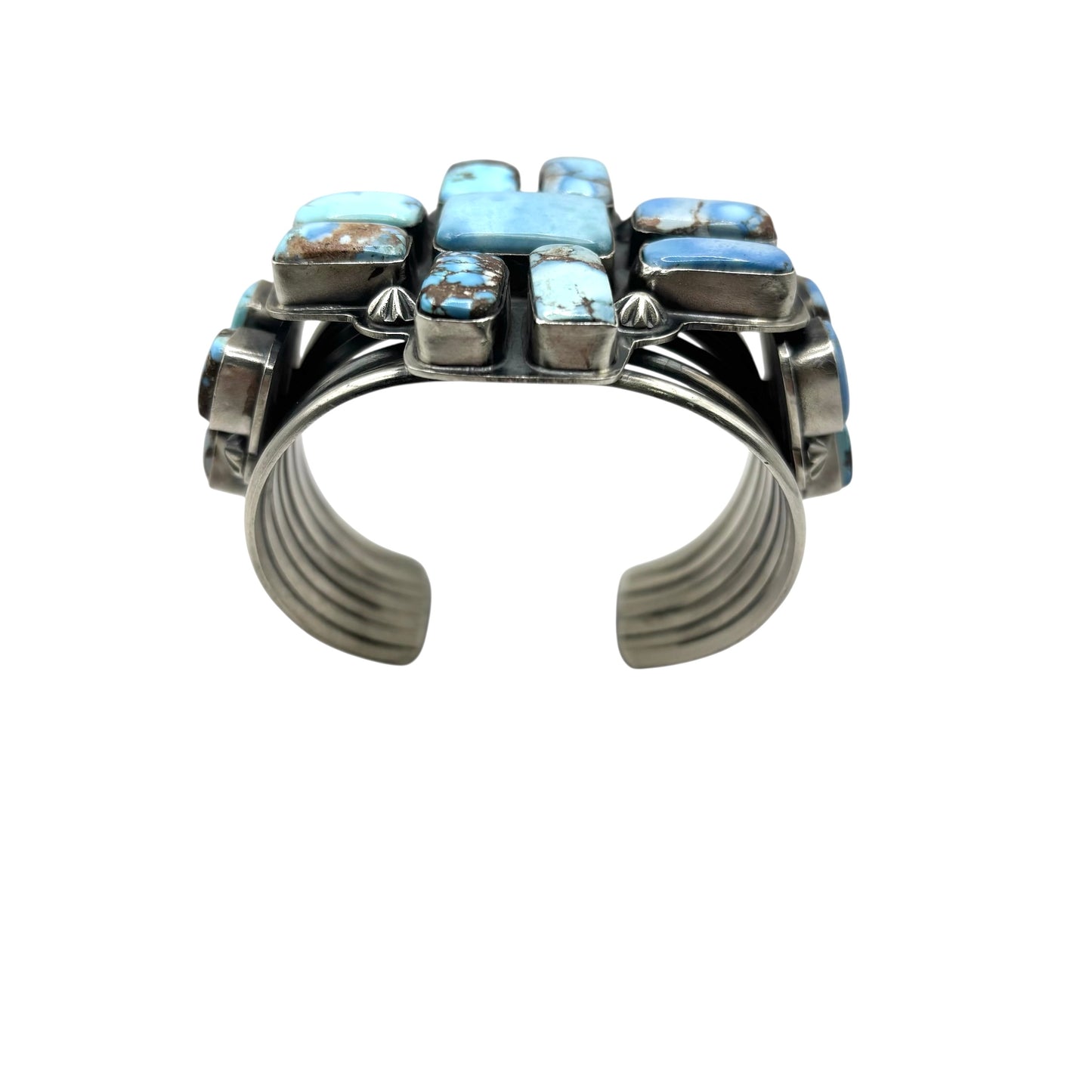 Golden Hills Turquoise Cross Cluster Cuff by Gabriel Jurado, Mexican