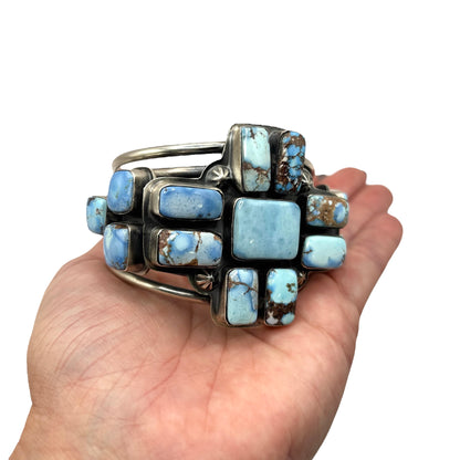 Golden Hills Turquoise Cross Cluster Cuff by Gabriel Jurado, Mexican