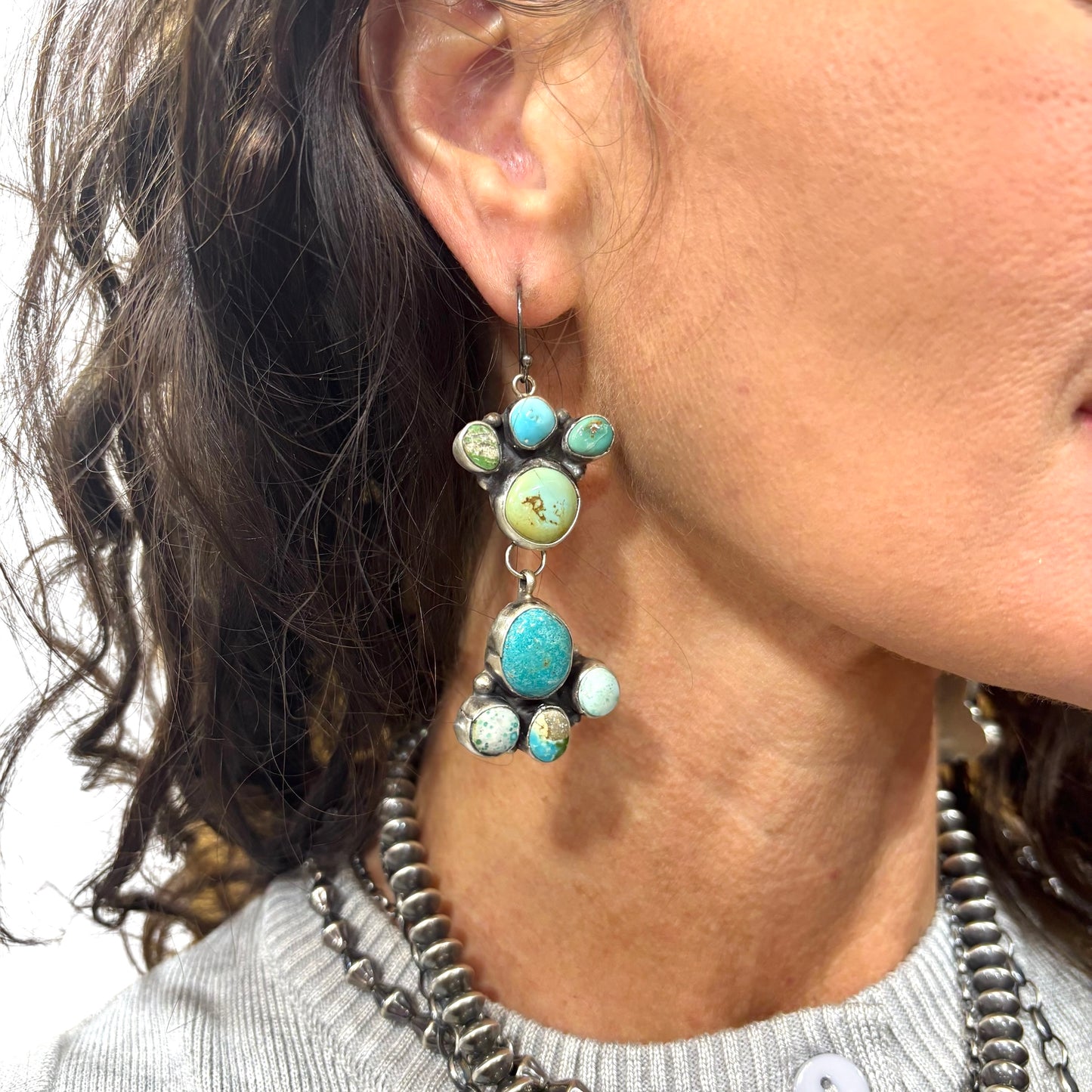 Drop Earrings Mixed Mines by Ella Peters, Navajo