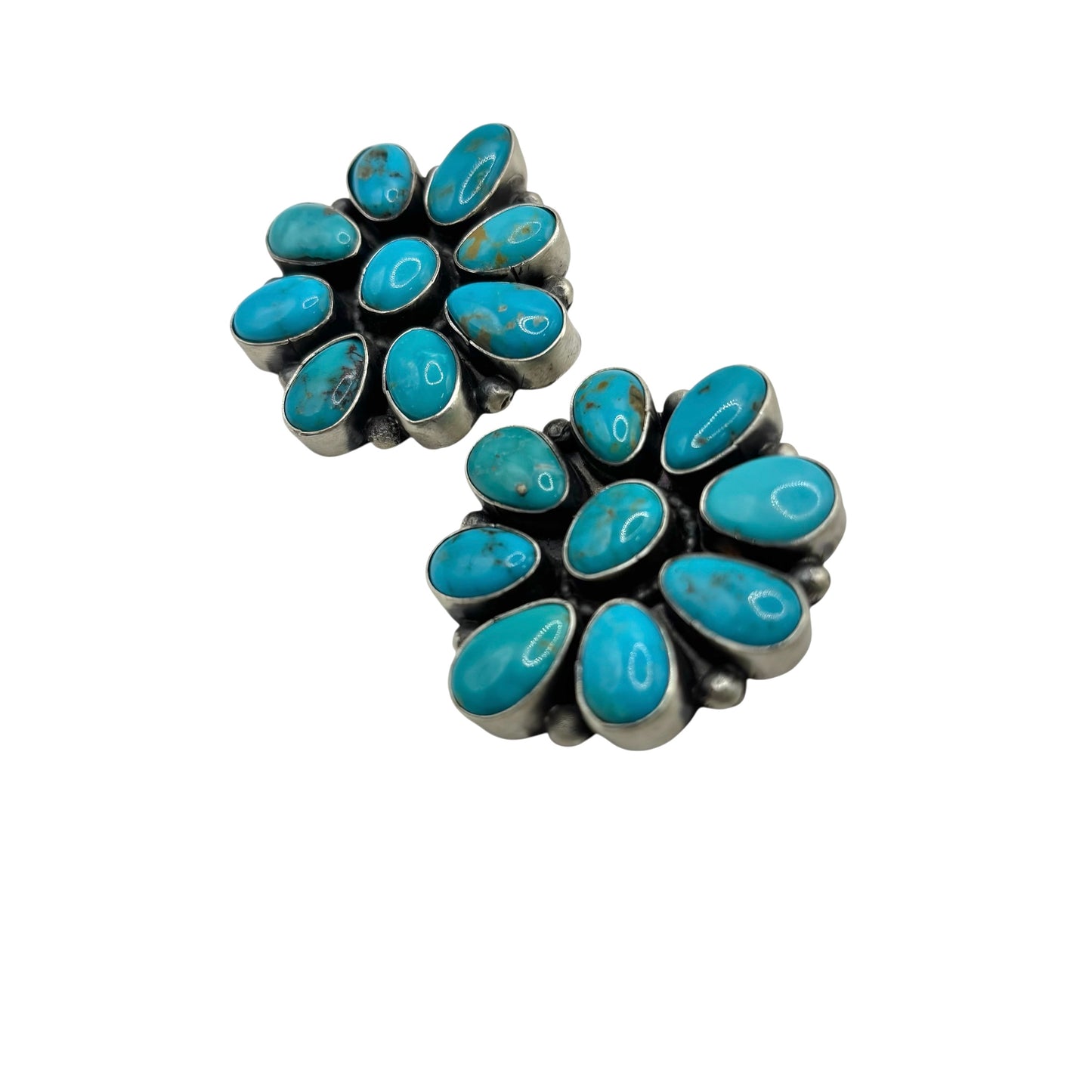 Cluster Earrings Kingman Turquoise by Sheila Tso, Navajo