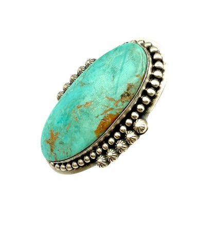 Kingman Stone Oval Ring Adjustable, Handmade in New Mexico
