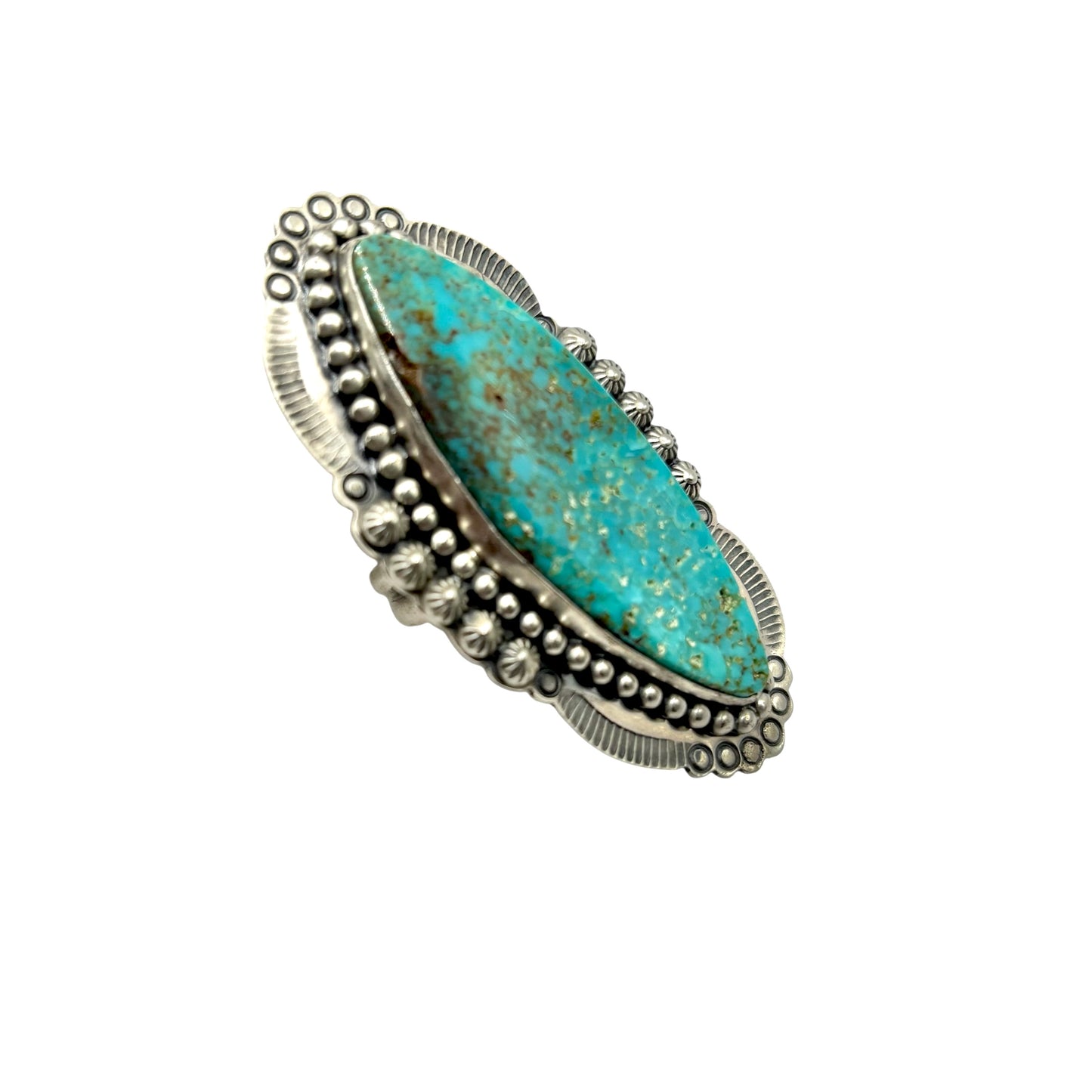 Kingman Stone Oval Ring Adjustable, Handmade in New Mexico