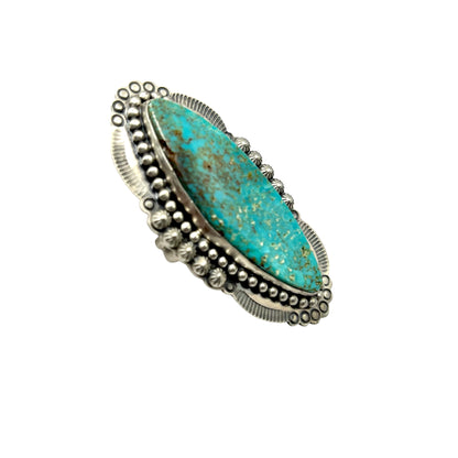 Kingman Stone Oval Ring Adjustable, Handmade in New Mexico