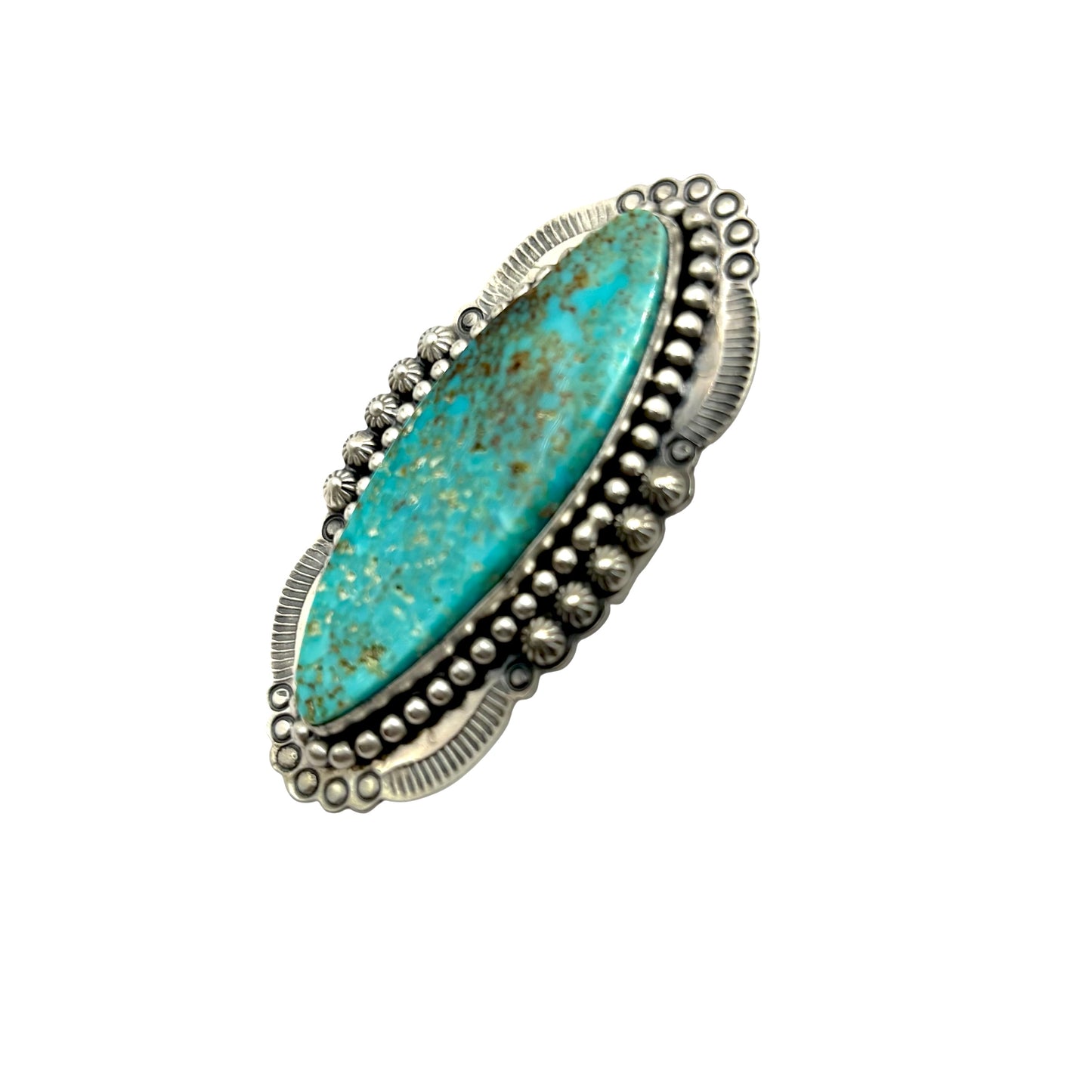 Kingman Stone Oval Ring Adjustable, Handmade in New Mexico