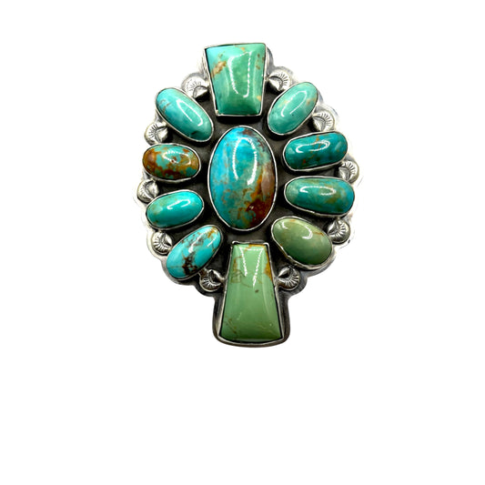 Mixed Stone Cluster Ring Adjustable by Gabriel Jurado, Mexican