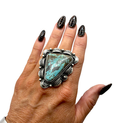 Kingman Triangle Stone Ring Adjustable
