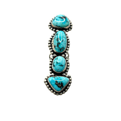 Kingman 4 Stone Bar Ring Size 7 By Ella Peters, Navajo