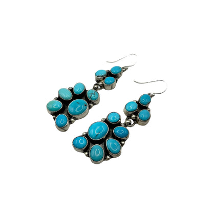 Prince 1/2 Cluster Dangle Earrings By Ella Peters, Navajo