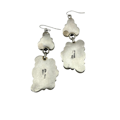 Prince 1/2 Cluster Dangle Earrings By Ella Peters, Navajo