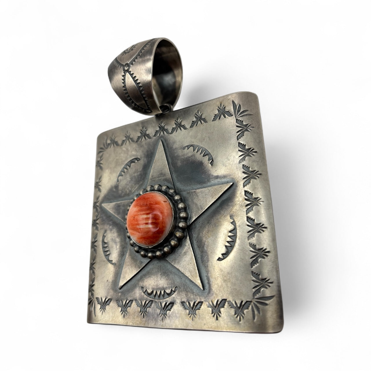Red Spiny Statement Pendent By Delbert Santos