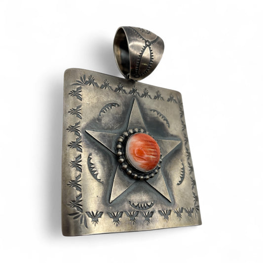 Red Spiny Statement Pendent By Delbert Santos