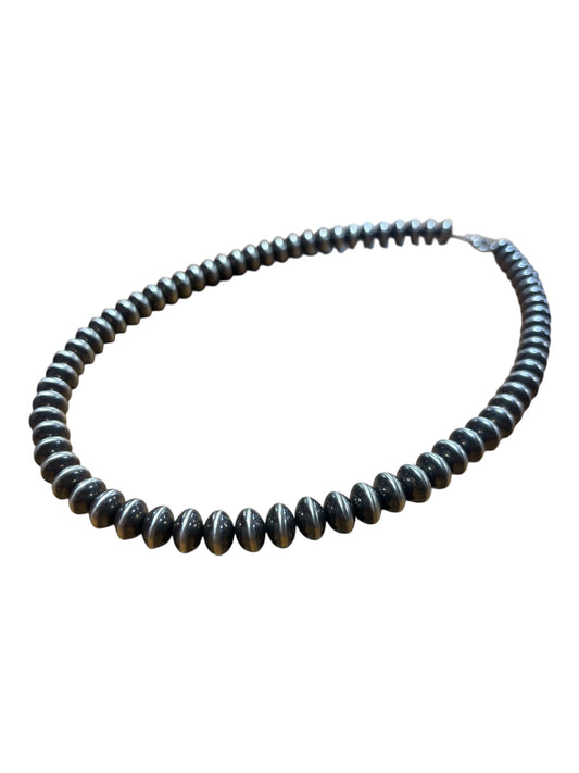 18" 8mm Sterling Silver Saucer Pearl Necklace
