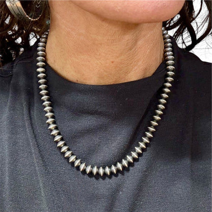 18" 7mm Sterling Silver Saucer Pearl Necklace