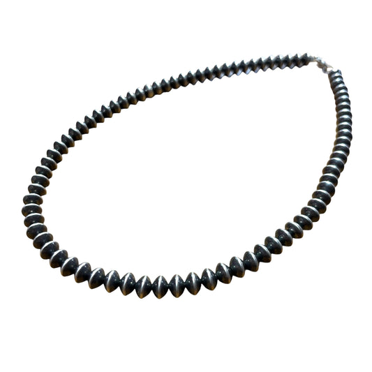 18" 7mm Sterling Silver Saucer Pearl Necklace