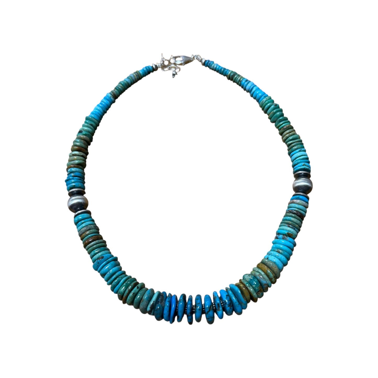 18" Mixed Stone Disk Necklace