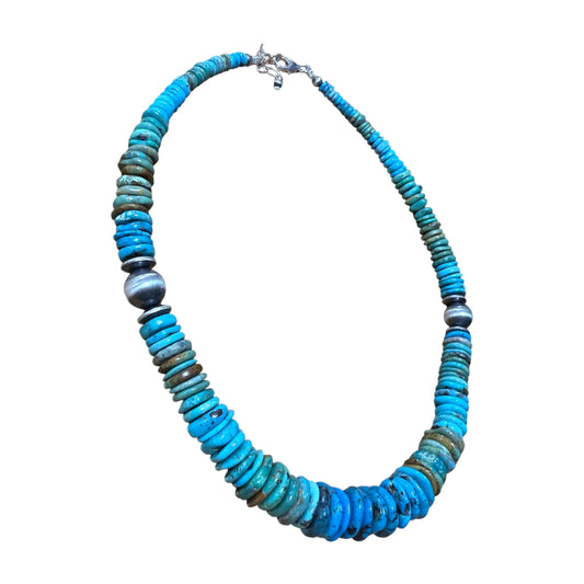 18" Mixed Stone Disk Necklace