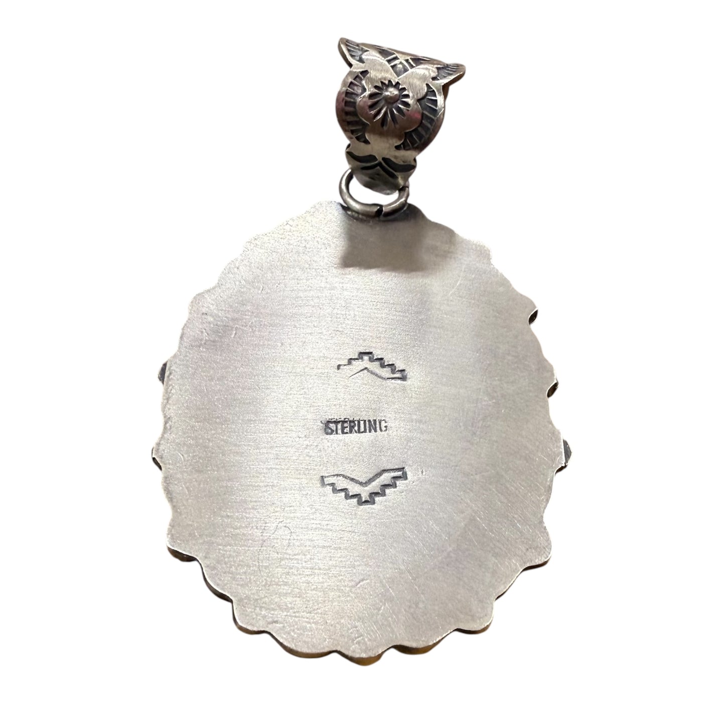 White Buffalo and Turquoise Cluster Pendant