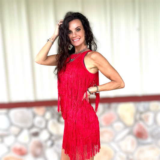 Rhythm & Red Fringe Dress