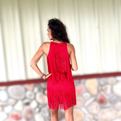 Rhythm & Red Fringe Dress