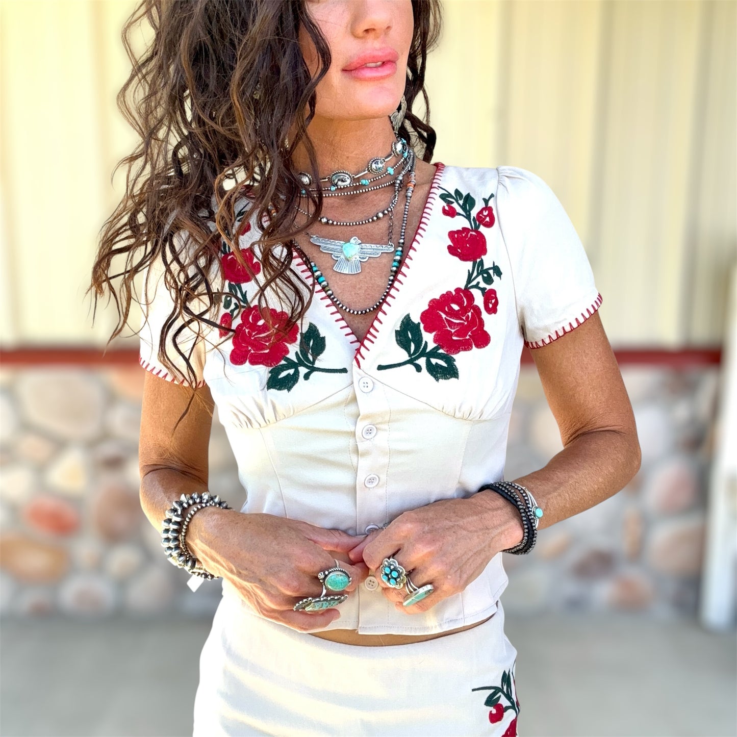 The Avery Embroidered Skort Set