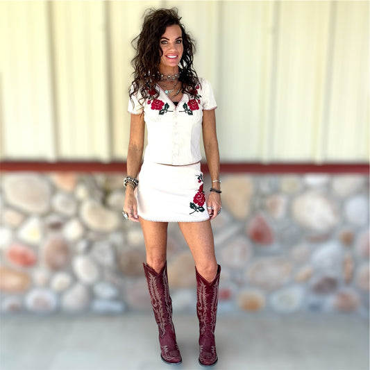 The Avery Embroidered Skort Set