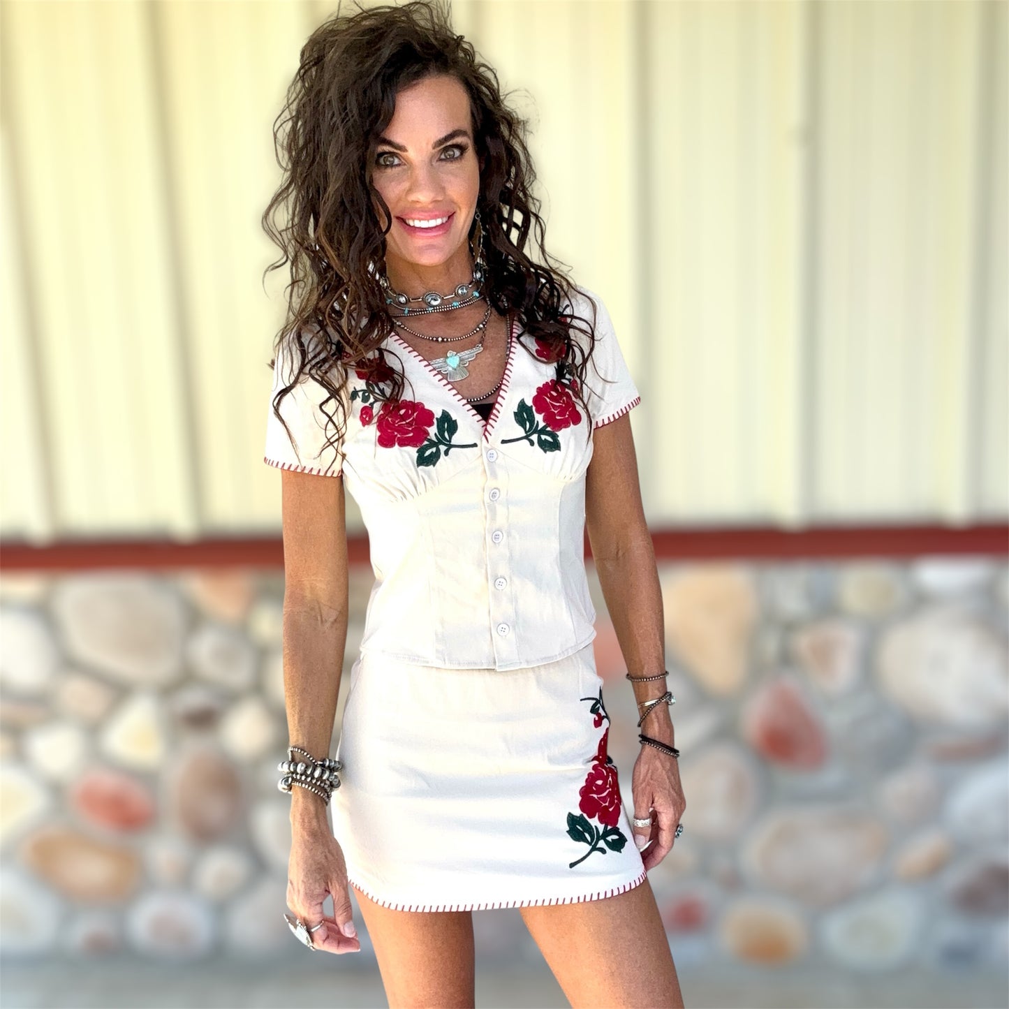 The Avery Embroidered Skort Set