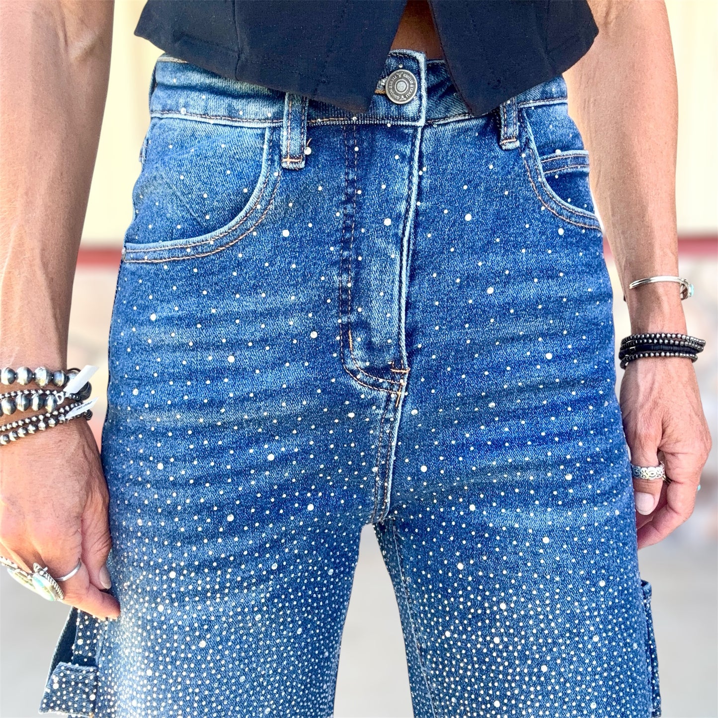 Crystal Cargo Barrel Jeans