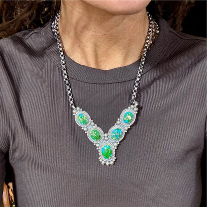 Five Stone Sonoran Gold Statement Necklace