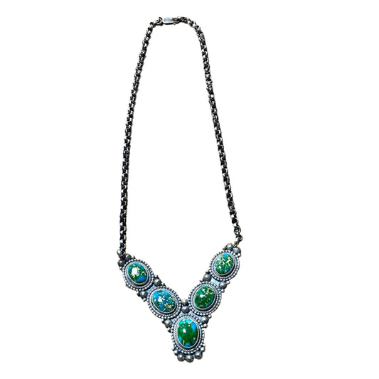 Five Stone Sonoran Gold Statement Necklace