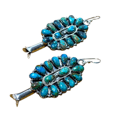Kingman Turquoise Cluster Earrings