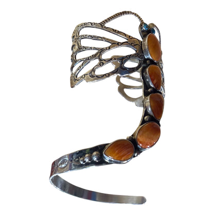Orange Spiny Dragonfly Cuff by Russell Sam