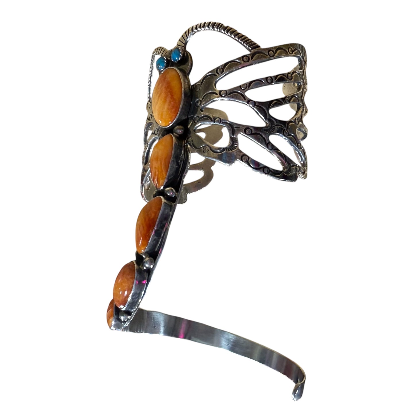 Orange Spiny Dragonfly Cuff by Russell Sam