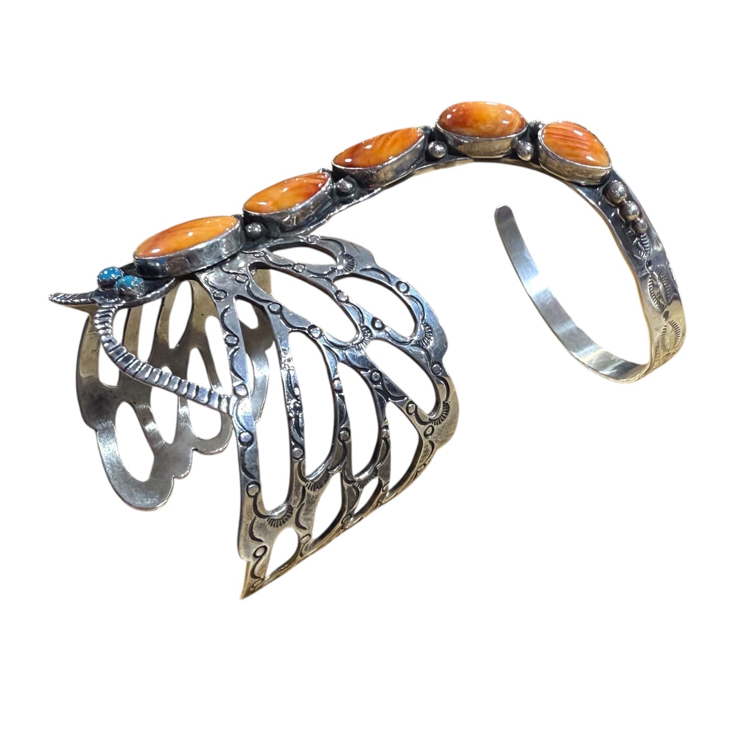 Orange Spiny Dragonfly Cuff by Russell Sam