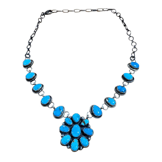 Kingman Turquoise Cluster Necklace by Ella Peters