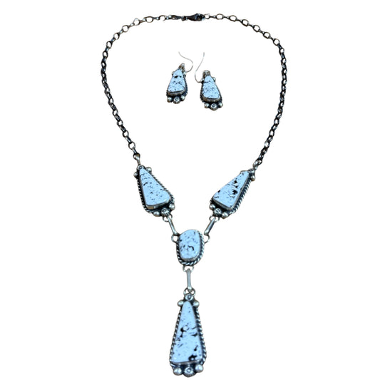 White Buffalo Necklace and Earrings Set