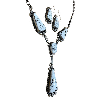 White Buffalo Necklace and Earrings Set