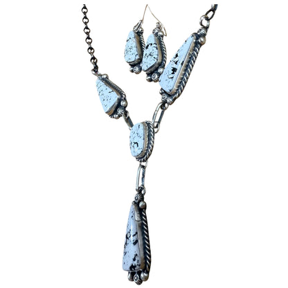 White Buffalo Necklace and Earrings Set