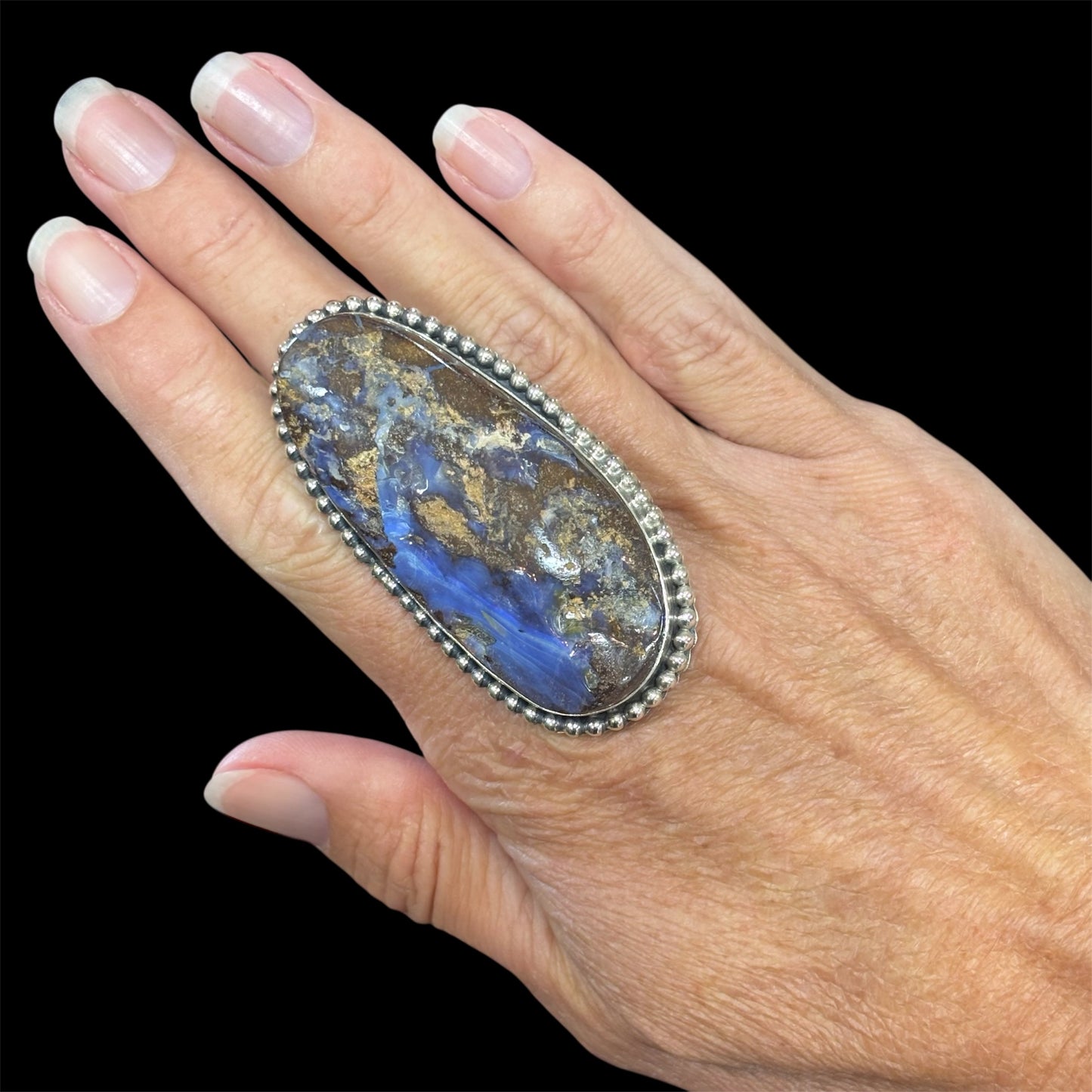 Boulder Opal Statement Ring Adjustable