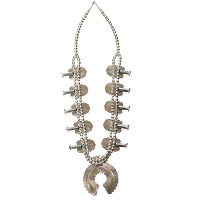 Mixed Block Stone Squash Blossom Necklace Set