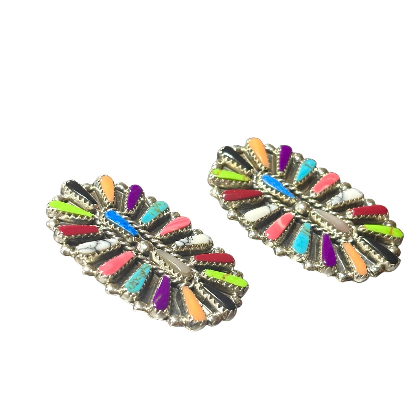 Mixed Block Stone Squash Blossom Necklace Set